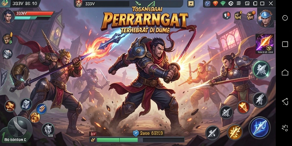 Tampilan gameplay seru dalam pertarungan 333V.