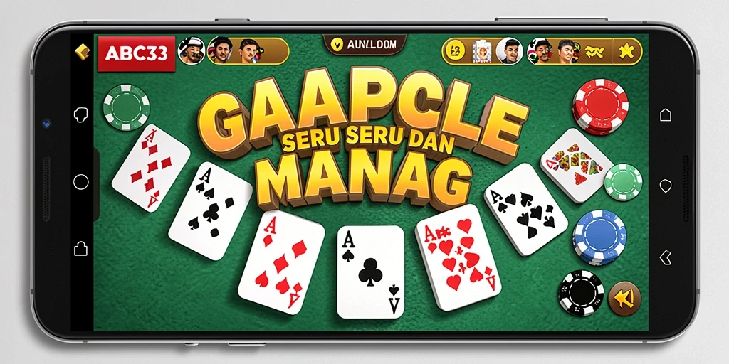 Screenshot gameplay ABC33 menampilkan suasana permainan Gaple yang seru.