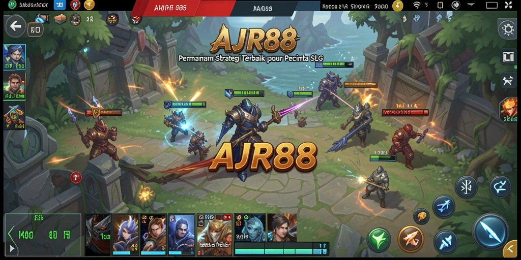 Tangkapan layar gameplay AJR88 yang menampilkan strategi dan pertempuran.