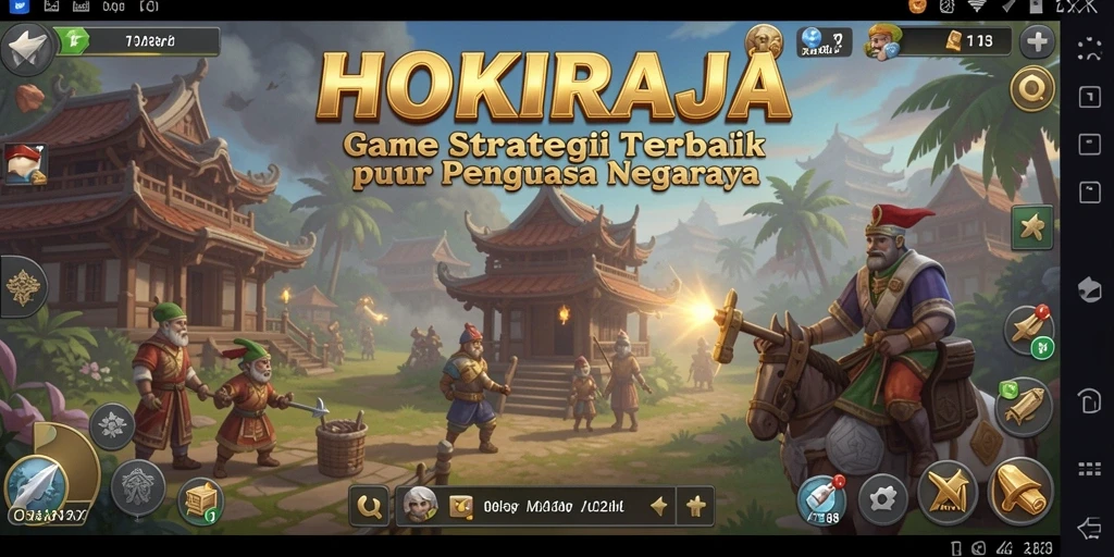Screenshot gameplay HOKIRAJA menunjukkan strategi membangun kerajaan yang seru.