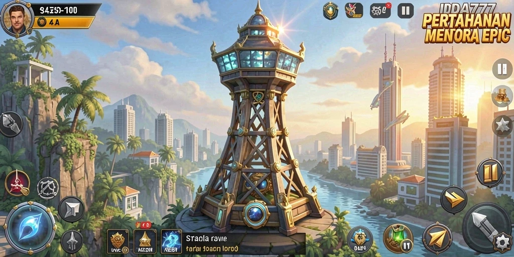 Tampilan gameplay menakjubkan saat mempertahankan markas dalam IDA777.