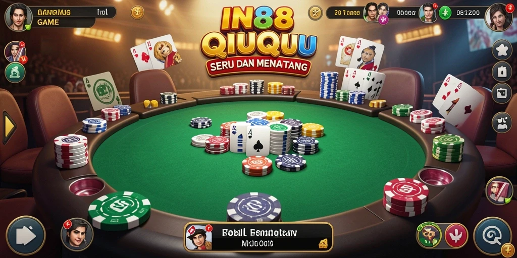 Gameplay seru QiuQiu di IN88 dengan teman-teman.