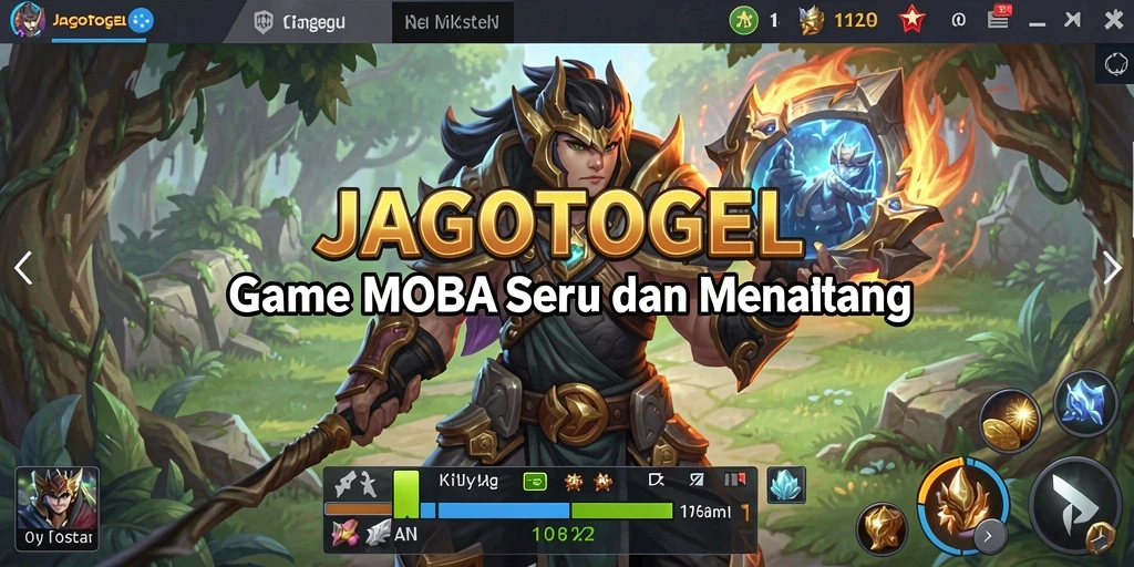 Tampilan screenshot utama <strong>JAGOTOGEL</strong> menunjukkan aksi dan strategi dalam pertandingan MOBA.