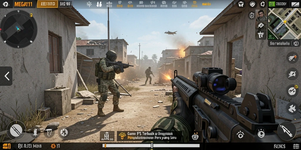 Tampilan gameplay intens dari MEGA111 yang seru dan realistis.