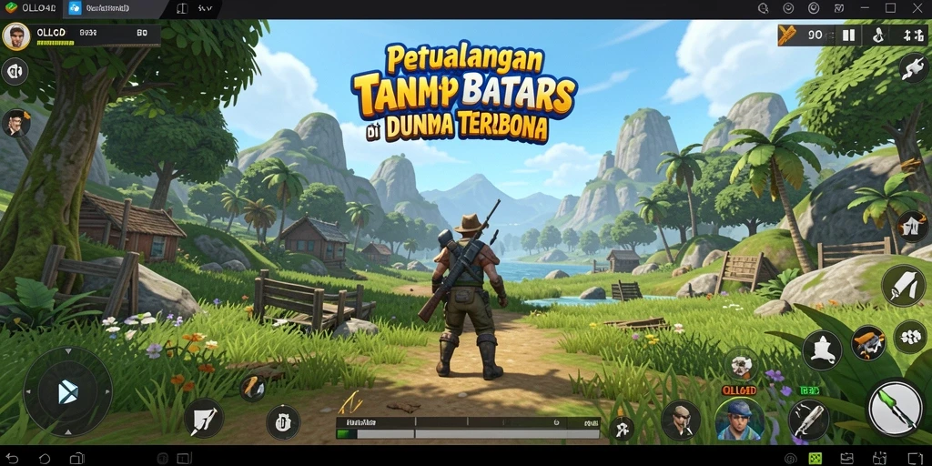 Screenshot menampilkan aksi heroik dalam dunia terbuka OLLO4D.