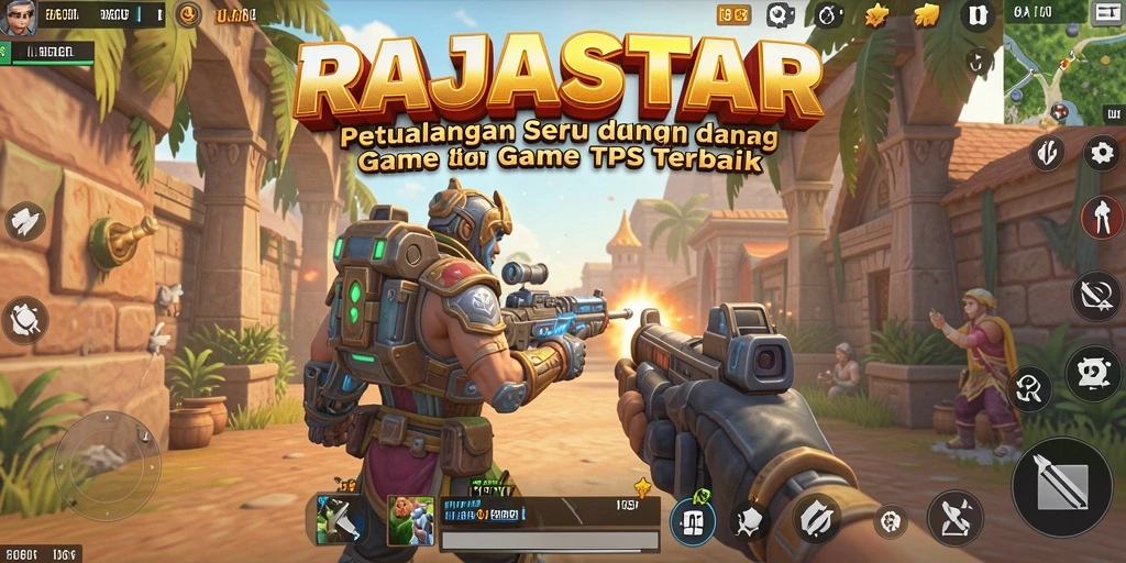 Gameplay RAJASTAR yang seru dan penuh aksi dalam pertempuran TPS.